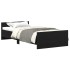 Estructura de cama sin colchón roble negro 75x190