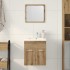 Juego de muebles baño 2 piezas madera ingeniería roble