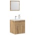 Juego de muebles baño 2 piezas madera ingeniería roble
