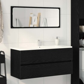 Mueble para lavabo roble negro 100x38,5x45 cm madera