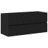 Mueble para lavabo roble negro 100x38,5x45 cm madera
