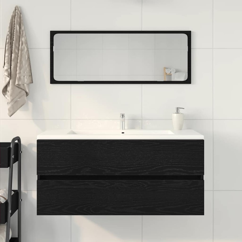 Mueble para lavabo roble negro 100x38,5x45 cm madera
