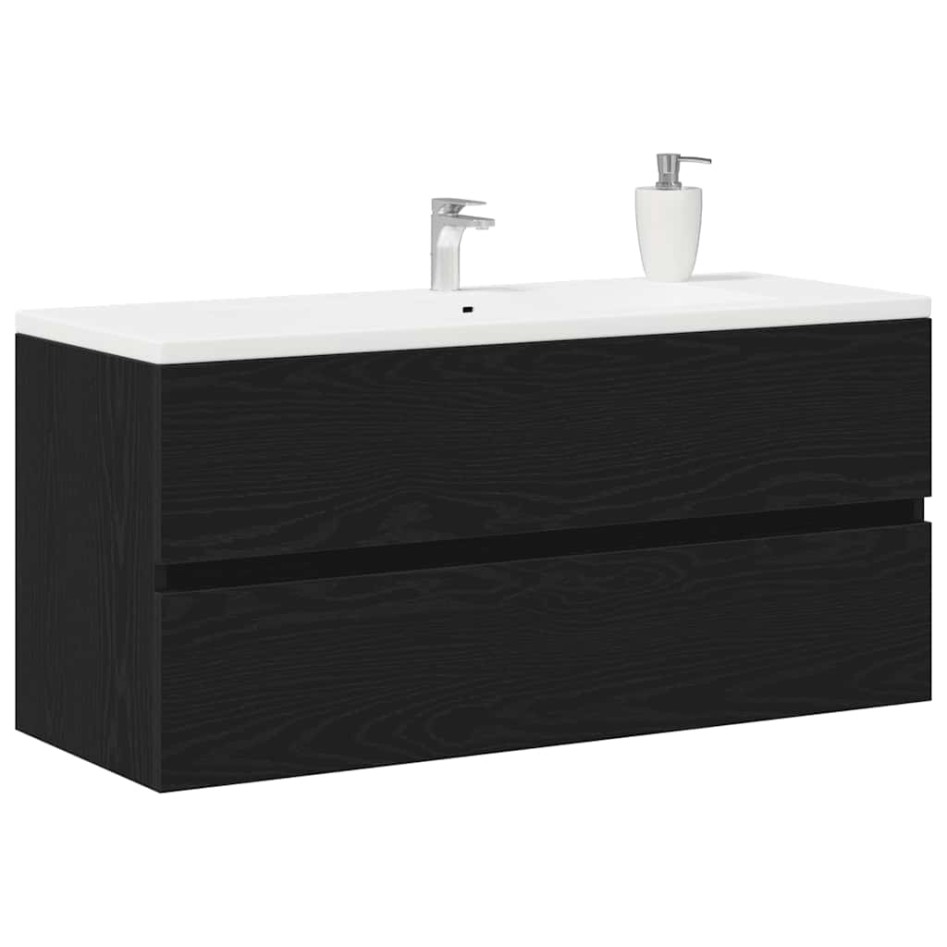 Mueble para lavabo roble negro 100x38,5x45 cm madera