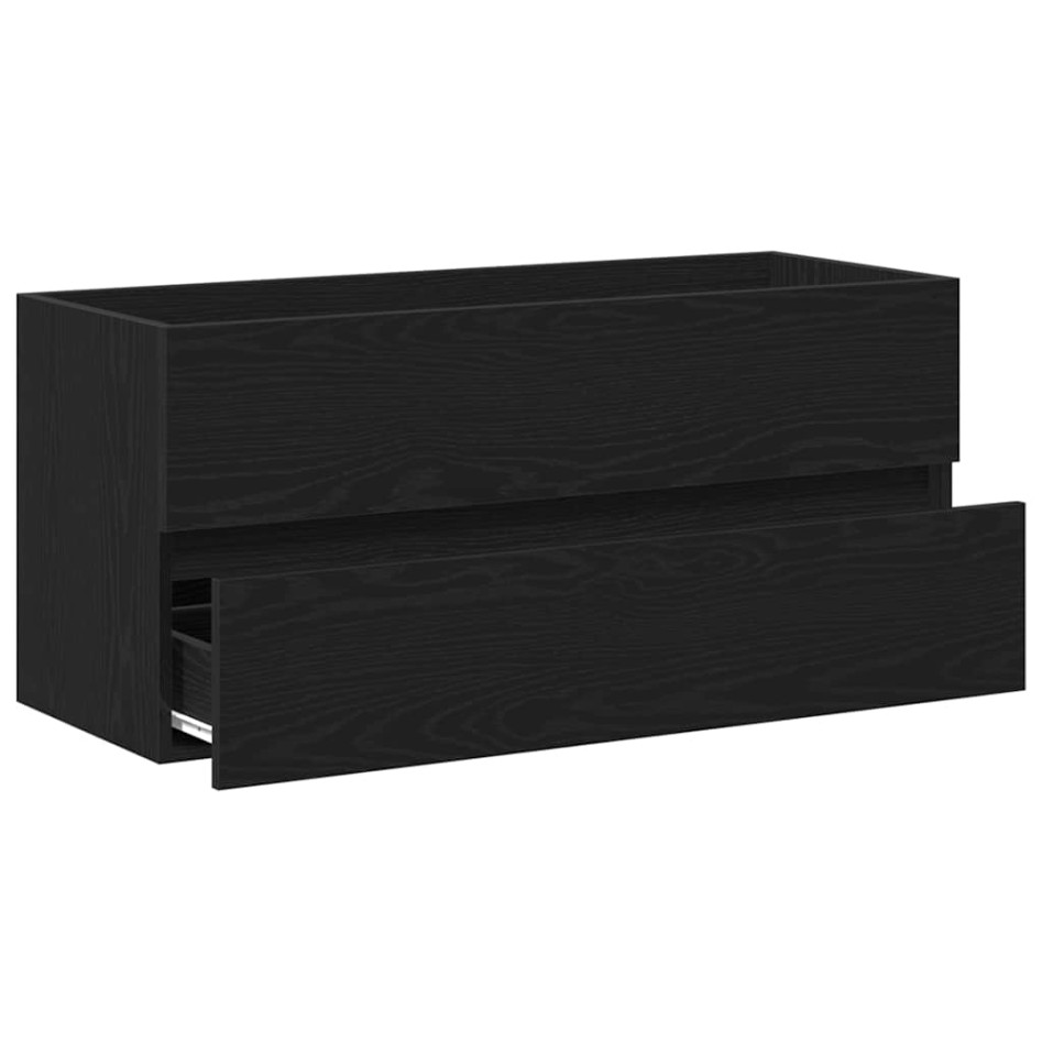 Mueble para lavabo roble negro 100x38,5x45 cm madera