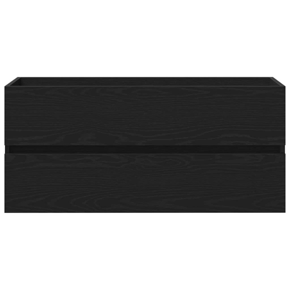 Mueble para lavabo roble negro 100x38,5x45 cm madera