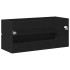 Mueble para lavabo roble negro 100x38,5x45 cm madera