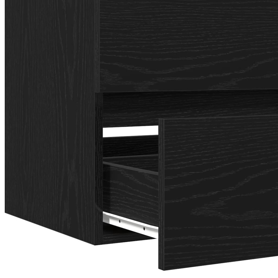 Mueble para lavabo roble negro 100x38,5x45 cm madera