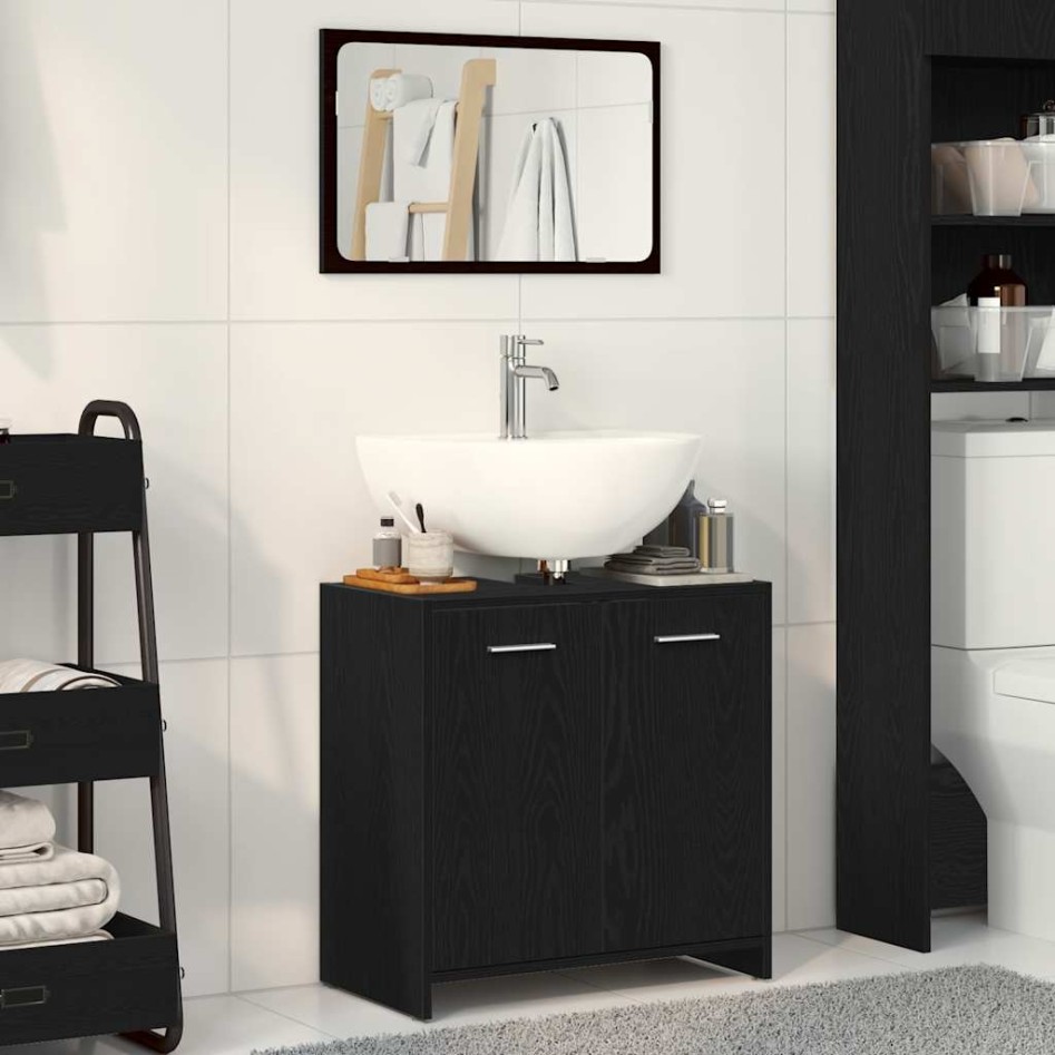 Mueble de baño con espejo de madera de ingeniería roble