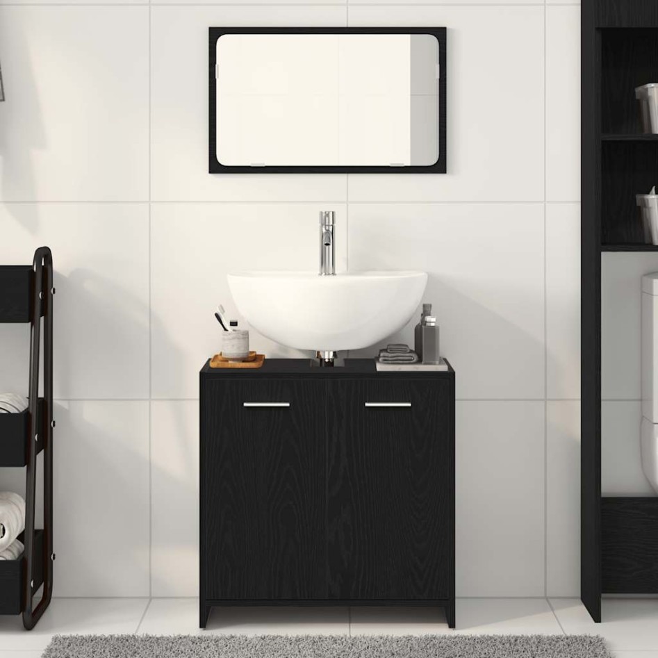 Mueble de baño con espejo de madera de ingeniería roble