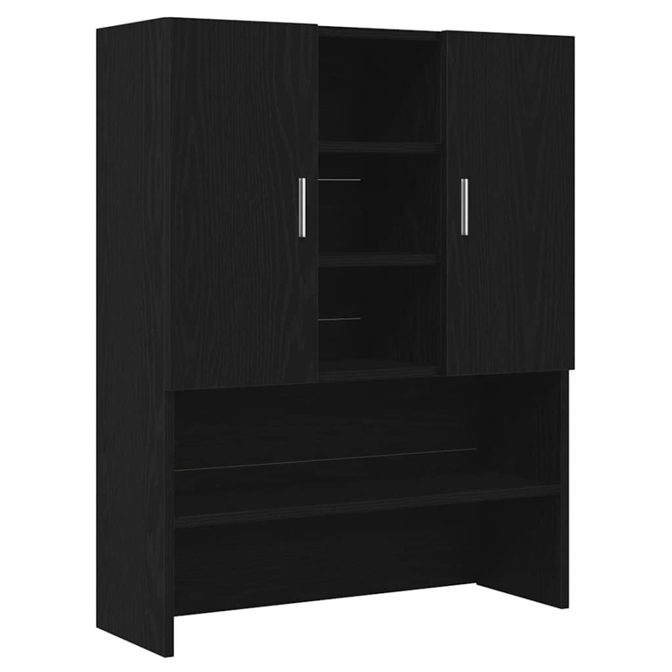 Mueble para lavadora roble negro 70,5x25,5x90
