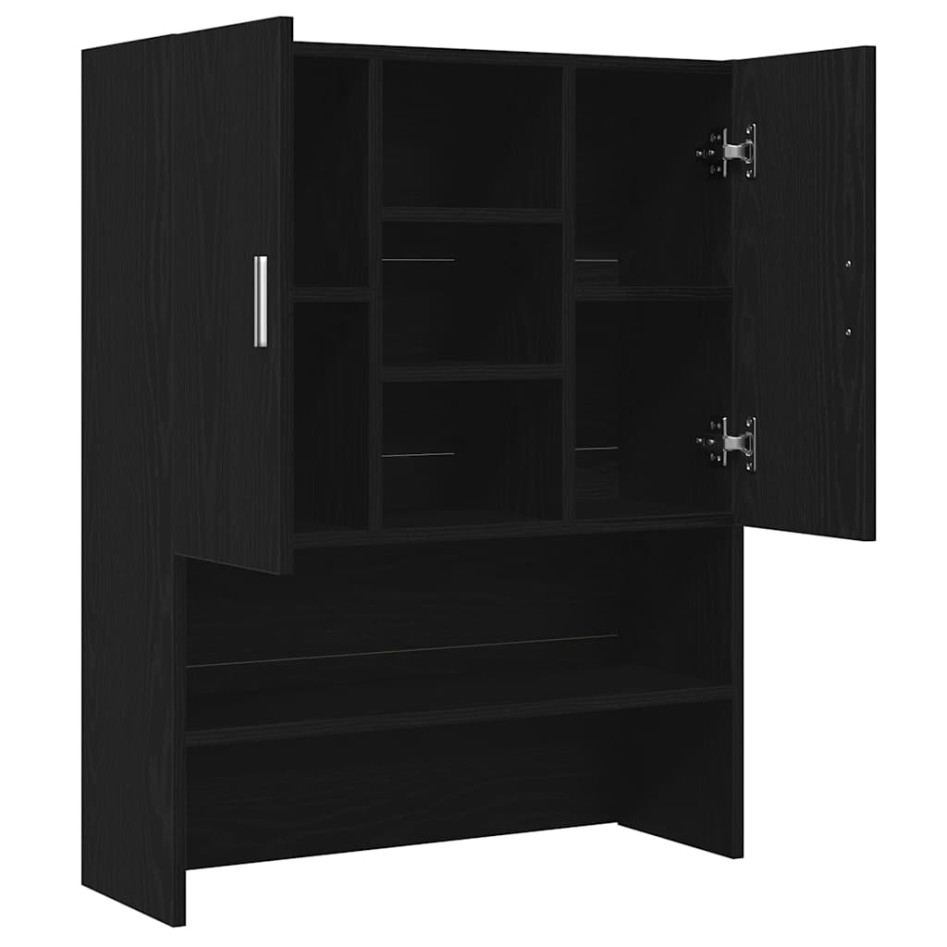 Mueble para lavadora roble negro 70,5x25,5x90