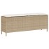 Banco de jardín con cojín beige110x30x40,5 cm ratán
