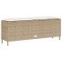 Banco de jardín con cojín beige110x30x40,5 cm ratán