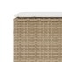 Banco de jardín con cojín beige110x30x40,5 cm ratán