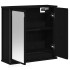 Mueble de baño de pared con espejo roble negro 60x21x60