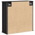 Mueble de baño de pared con espejo roble negro 60x21x60