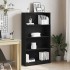 Estantería de 4 niveles de roble negro 80x24x143