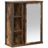 Mueble de baño de pared con espejo roble ahumado 50x21x60