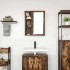 Mueble de baño de pared con espejo roble ahumado 50x21x60