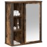 Mueble de baño de pared con espejo roble ahumado 50x21x60