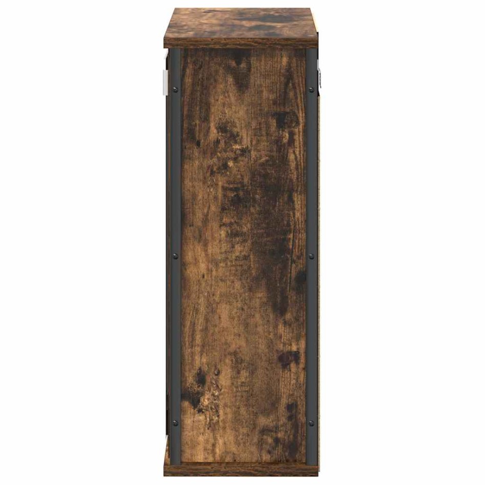 Mueble de baño de pared con espejo roble ahumado 50x21x60