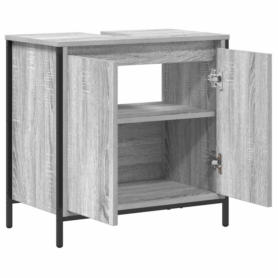 Mueble de baño con lavabo gris Sonoma 60x34,5x60