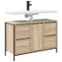 Mueble de lavabo con cajones roble Sonoma 90x34,5x60