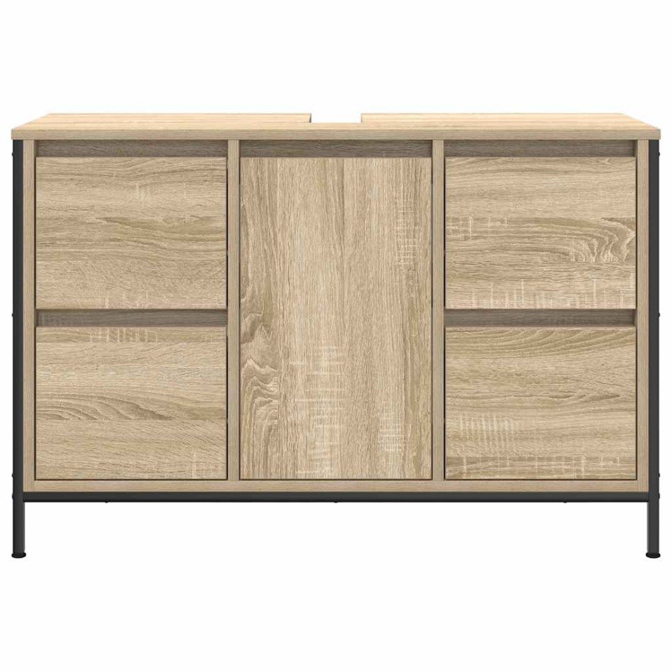 Mueble de lavabo con cajones roble Sonoma 90x34,5x60