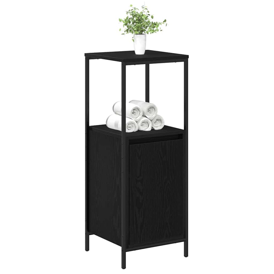 Mueble de baño con estantes roble negro 36x35x95