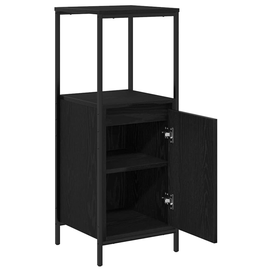 Mueble de baño con estantes roble negro 36x35x95