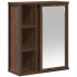Mueble de baño de pared con espejo roble marrón 50x21x60