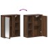 Mueble de baño de pared con espejo roble marrón 50x21x60