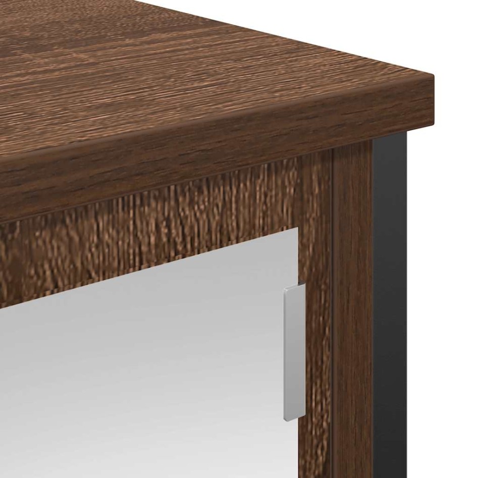 Mueble de baño de pared con espejo roble marrón 50x21x60