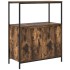 Mueble de baño con estantes roble ahumado 76,5x35x95