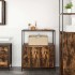 Mueble de baño con estantes roble ahumado 76,5x35x95