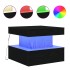 Mesa de centro con luces LED roble negro 50x50x40