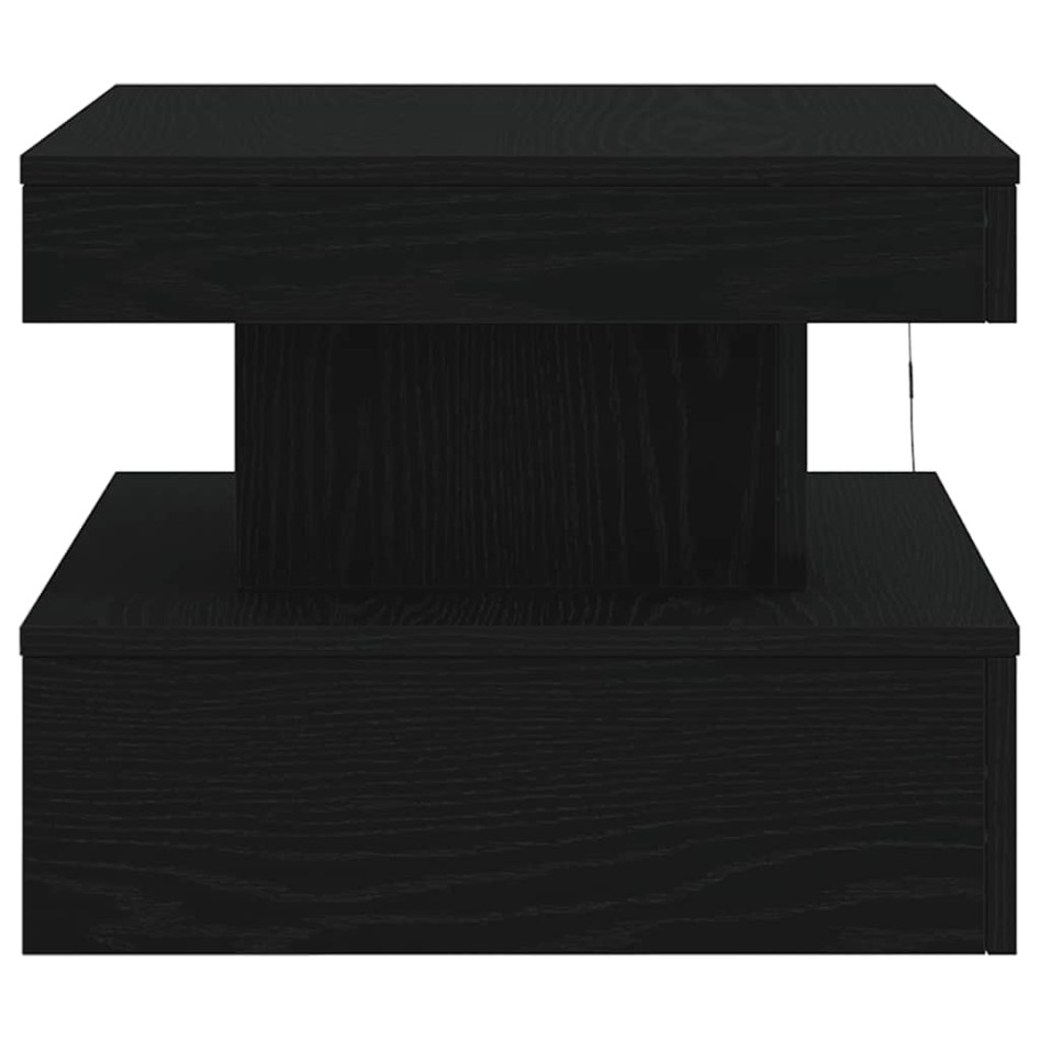 Mesa de centro con luces LED roble negro 50x50x40