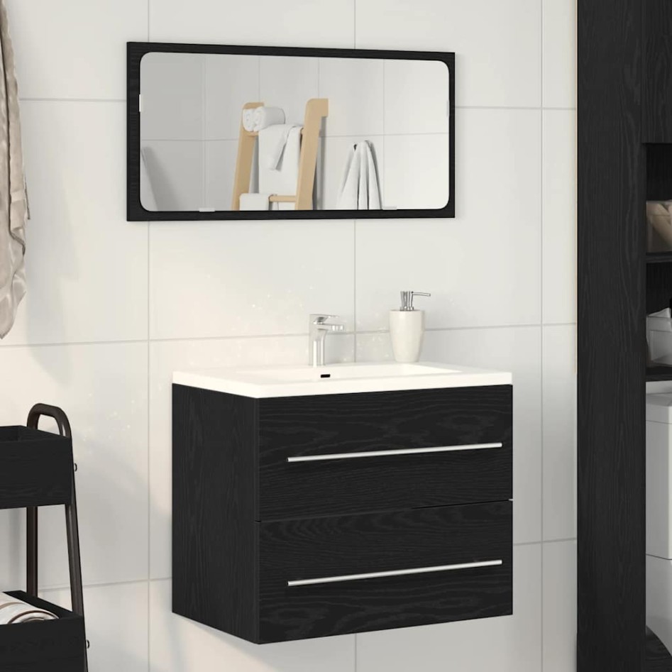 Mueble de baño para lavabo de roble negro 60x38,5x48