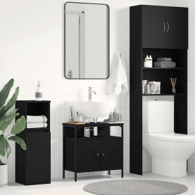 Mueble de baño para lavabo de madera de roble negro 60x30x60
