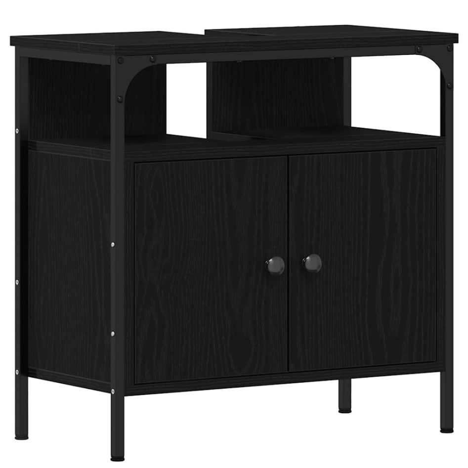 Mueble de baño para lavabo de madera de roble negro 60x30x60