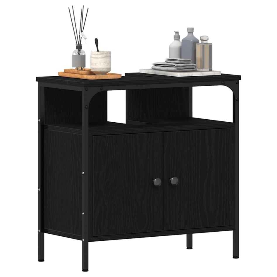 Mueble de baño para lavabo de madera de roble negro 60x30x60