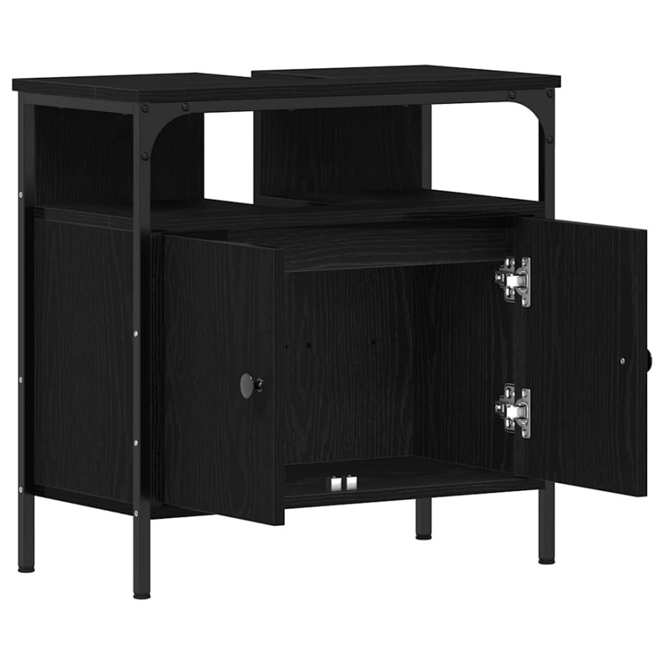 Mueble de baño para lavabo de madera de roble negro 60x30x60