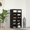 Zapatero de madera de roble negro 54x34x100,5 cm