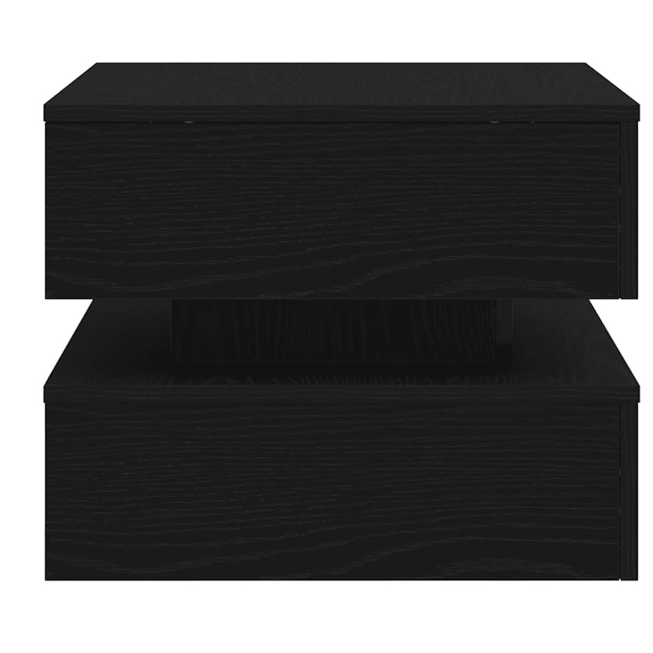 Mesa de centro con luces LED roble negro 50x50x40