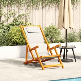 Silla de playa plegable con reposabrazos gris