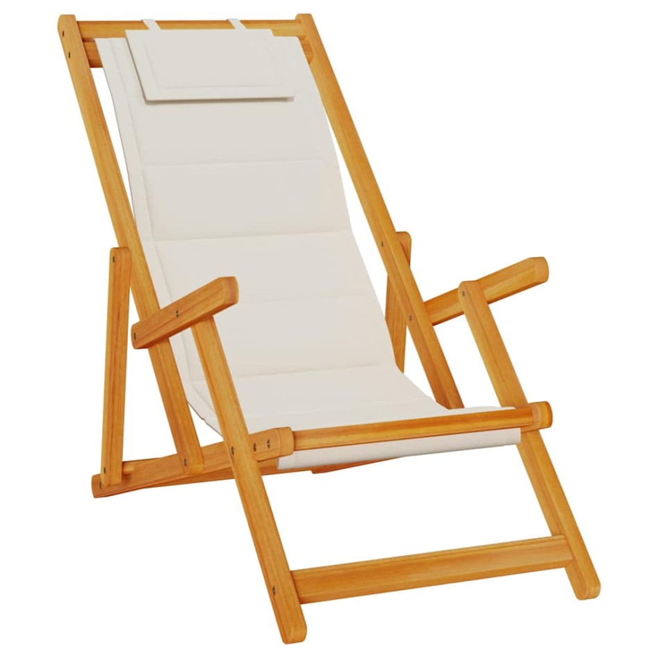 Silla de playa plegable con reposabrazos gris