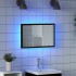 Espejo de baño con luces LED  roble negro 60x8,5x37