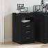Cajonera de madera contrachapada roble negro 40x50x76