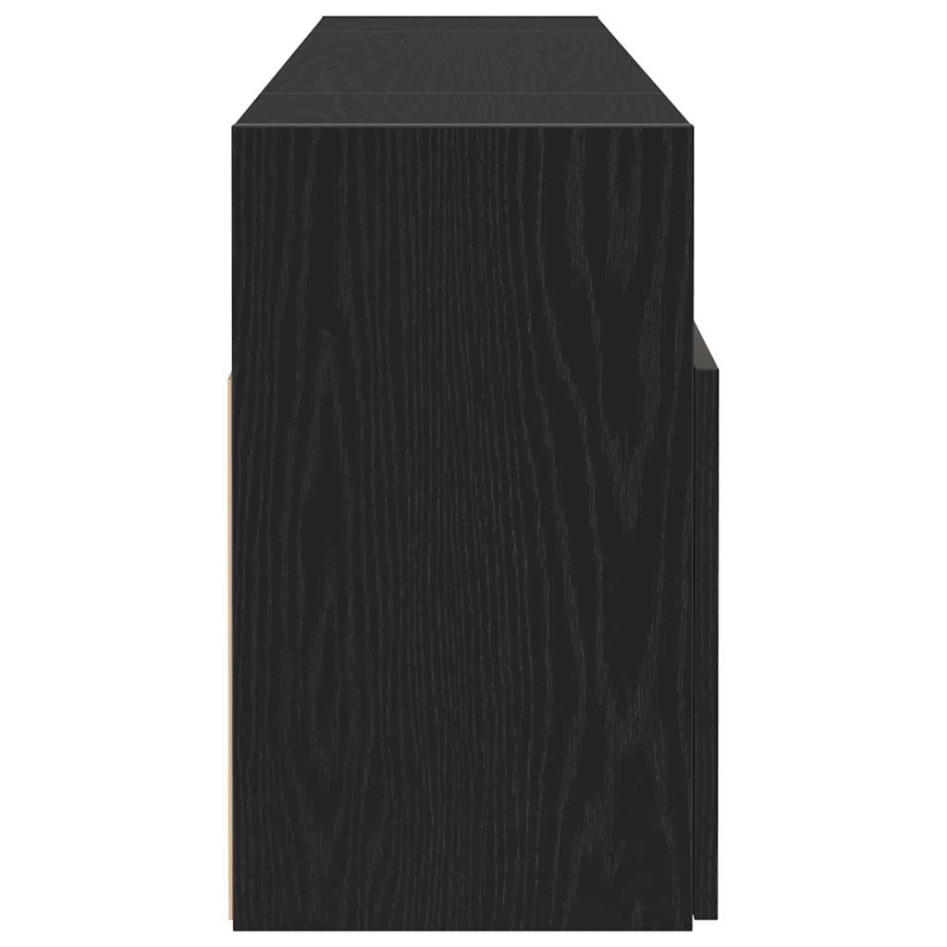 Mueble de TV con luces LED roble negro 120x30x50