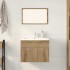Juego de muebles baño 2 piezas madera ingeniería roble